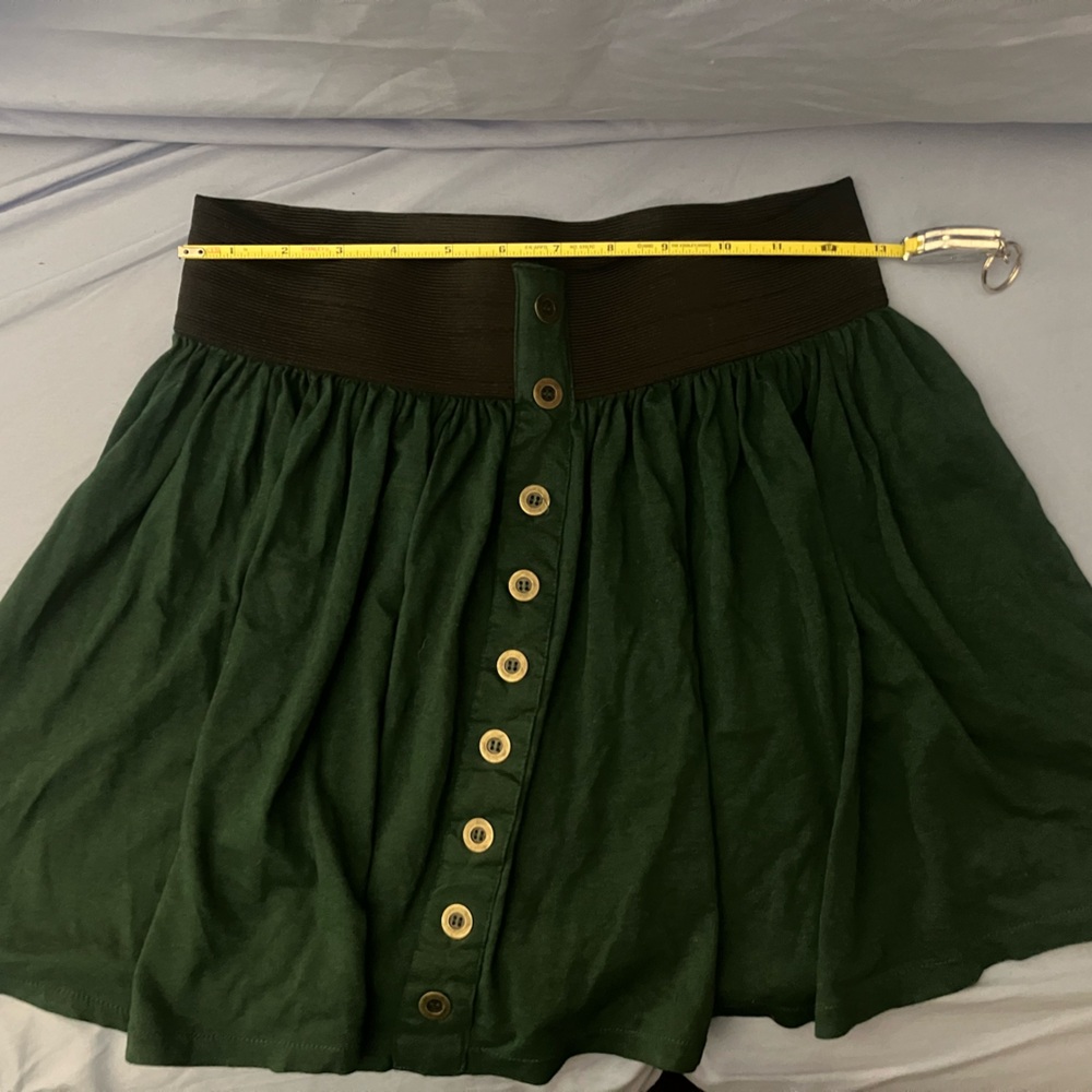 Forever 21 Green Bubble Mini Skirt with Ruched Style